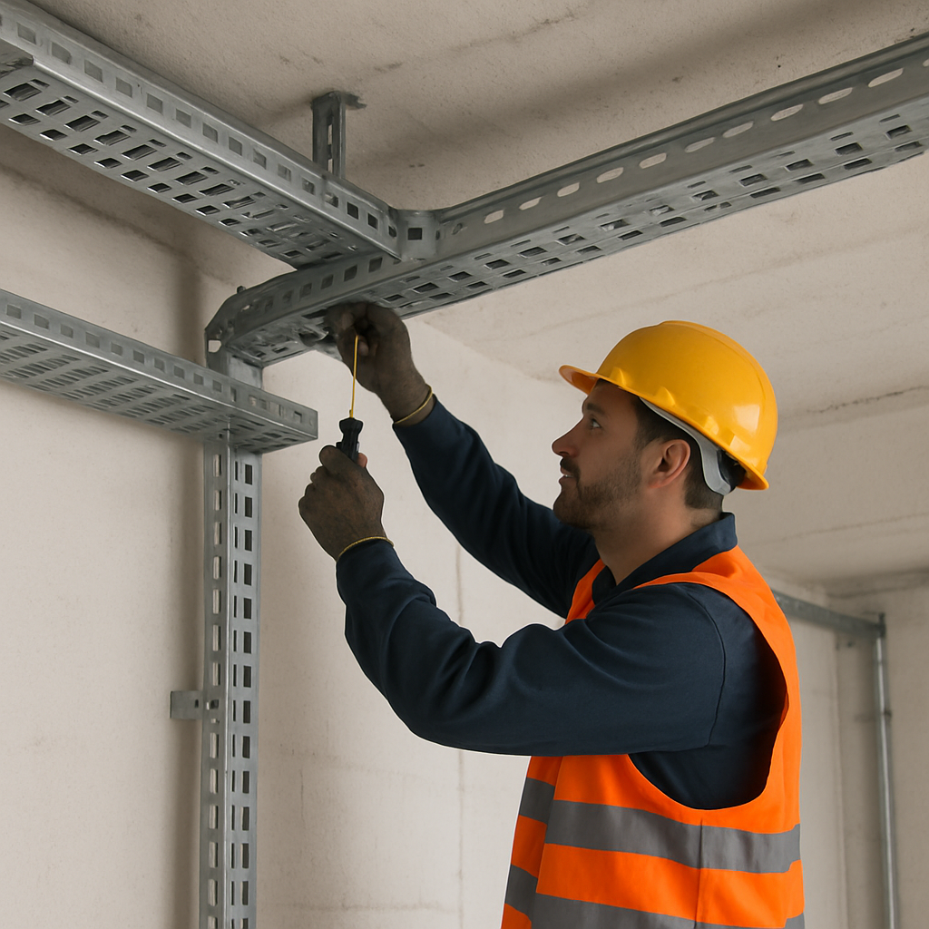 Installation of a cable tray system