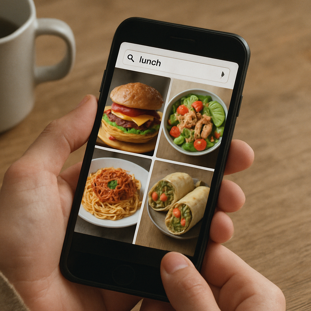 Searching for lunch on a smartphone