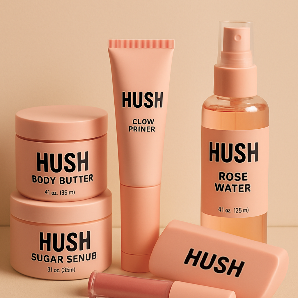 Hush beauty products on display