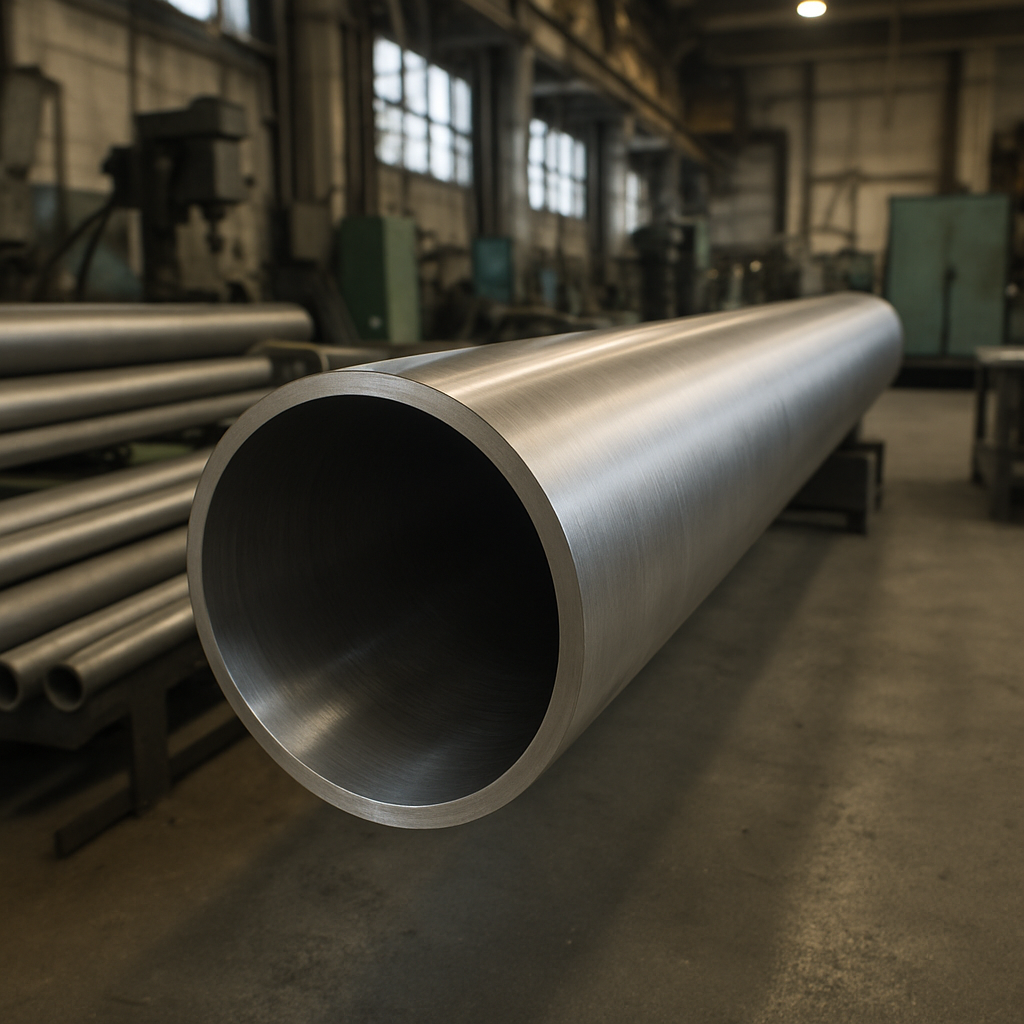 Titanium alloy tube in industrial setting