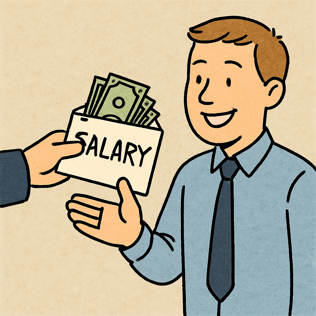Employee Receiving Salary