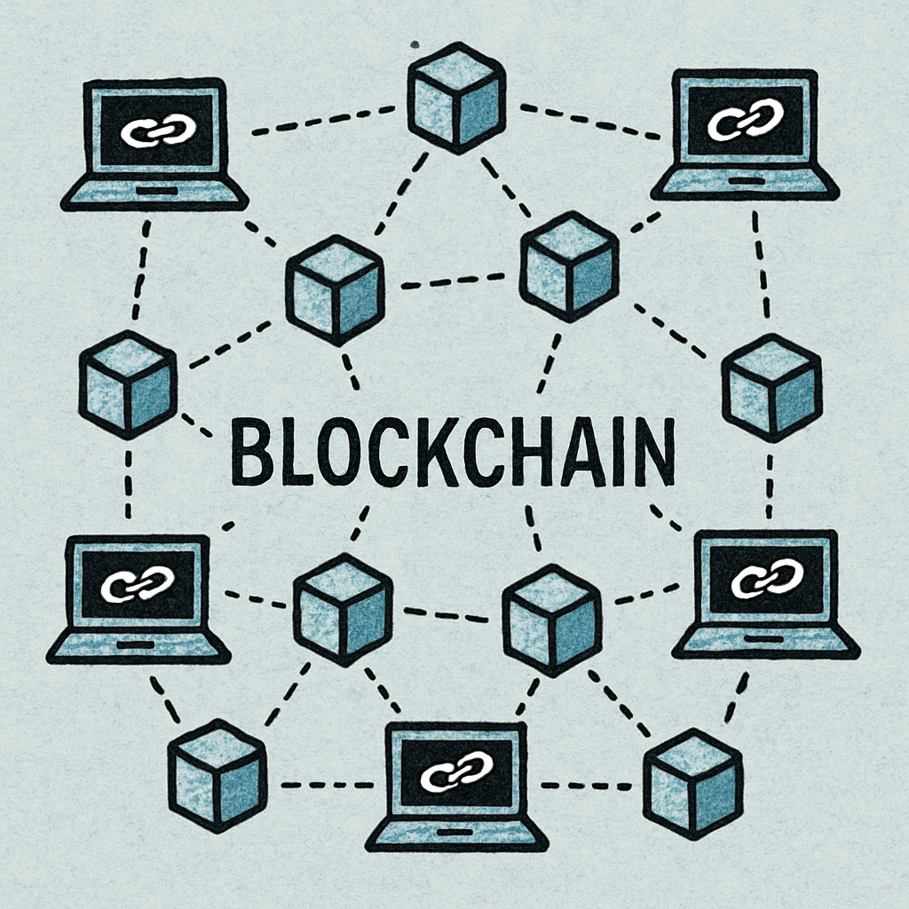 Blockchain network illustration