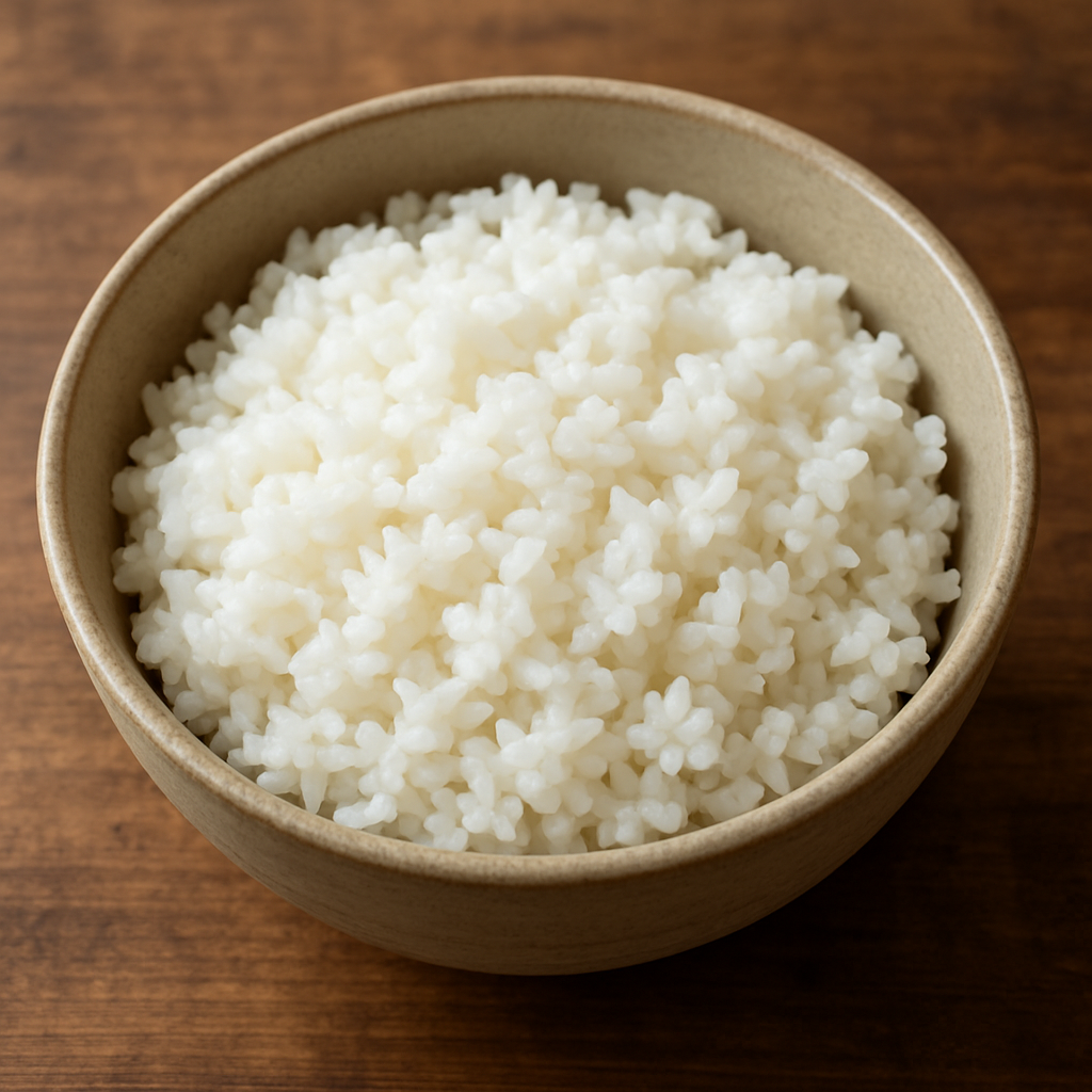 perfectly cooked sushi rice in a bowl