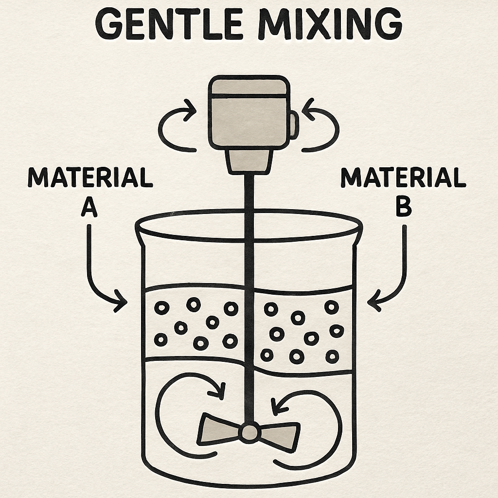 Gentle mixing process diagram