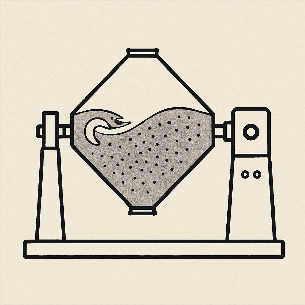 Double cone powder mixer illustration