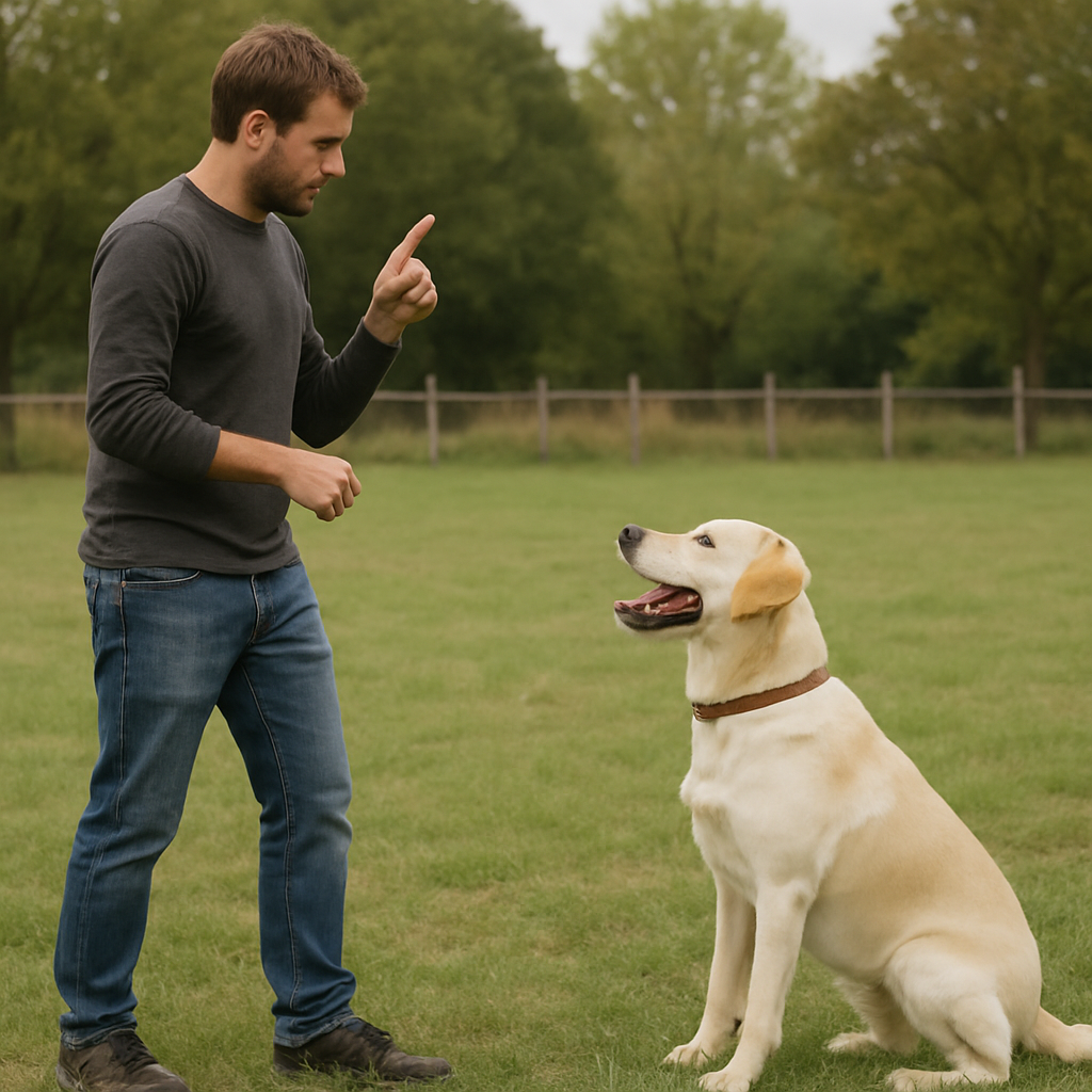 Dog training session