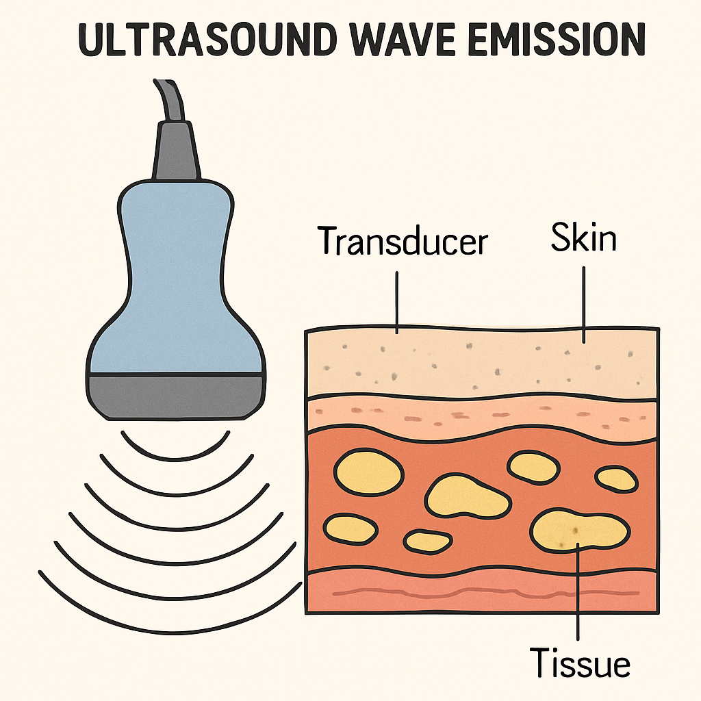 Illustration of Ultrasound Wave Emission