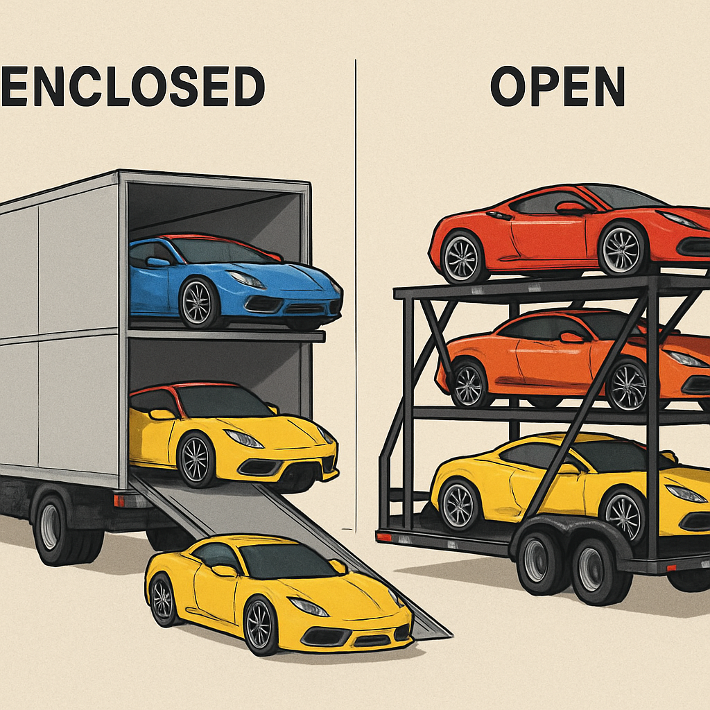 Enclosed Vs Open Car shipping in Florida, Miami, sarasota, naples, fort lauderdale west palm beach | Luxury Auto Transport