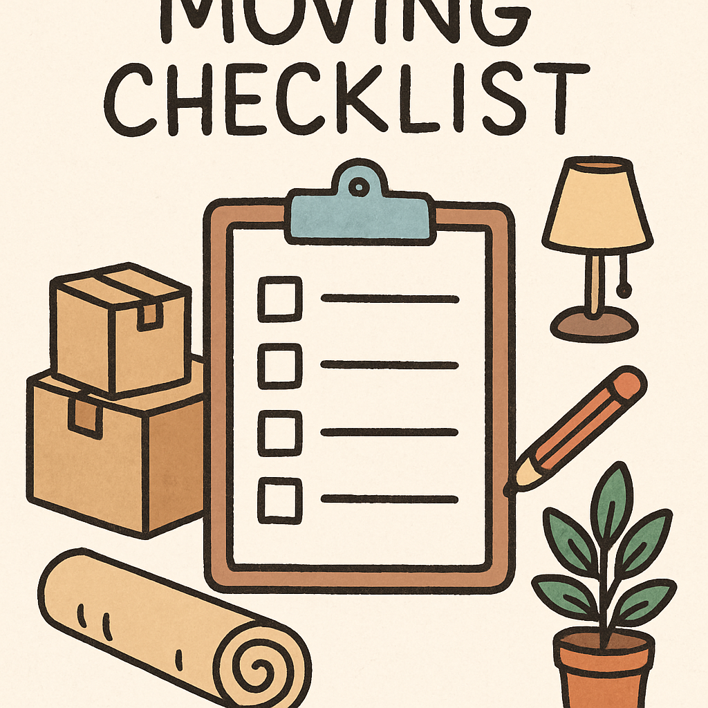 Illustration of a moving checklist