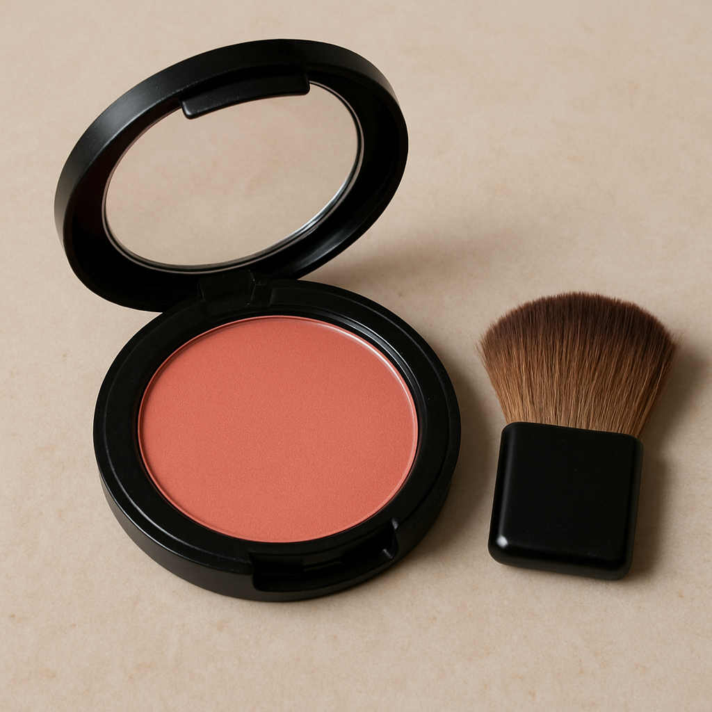 Blush compact with brush