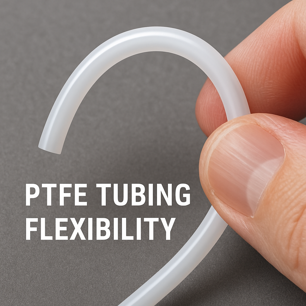 Close-up of PTFE tubing flexibility