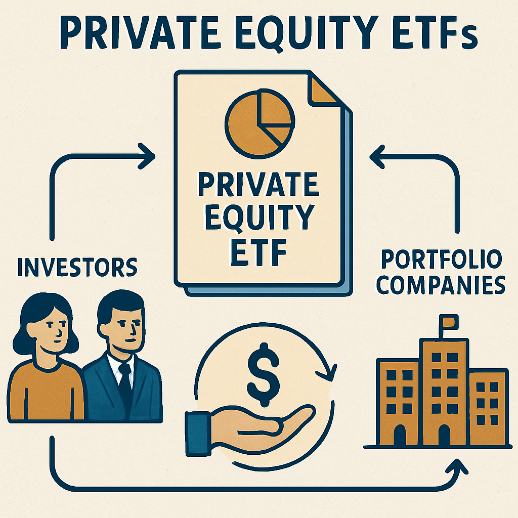 Illustration showing the mechanism of Private Equity ETFs