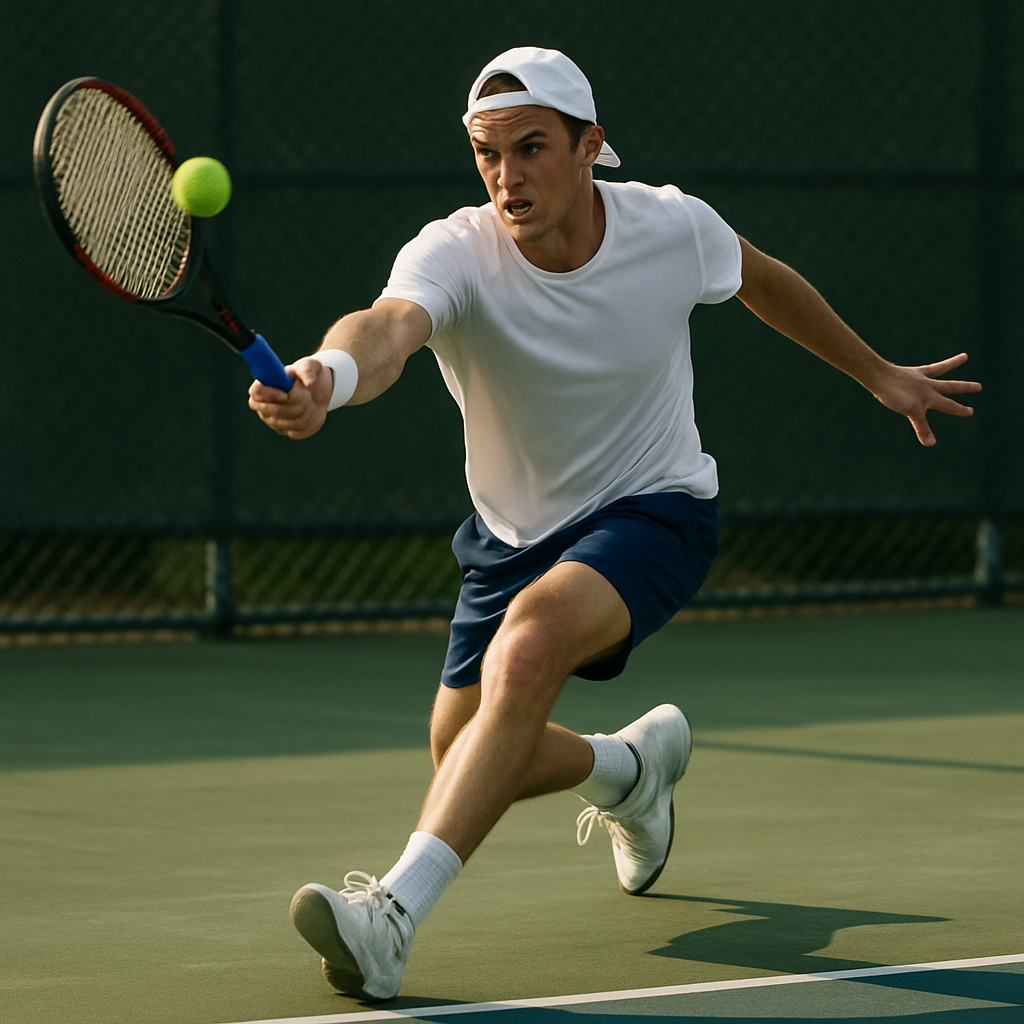 tennis player in action
