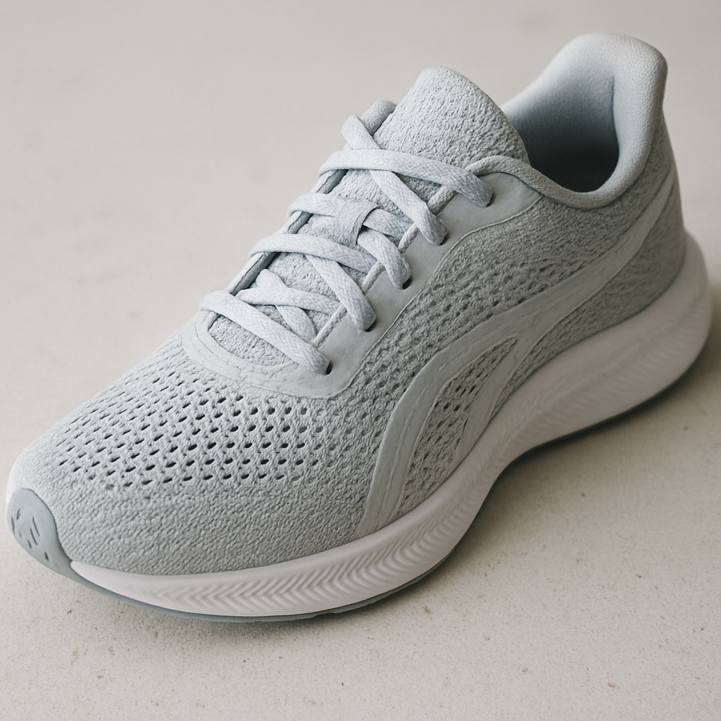 close-up of lightweight tennis shoe