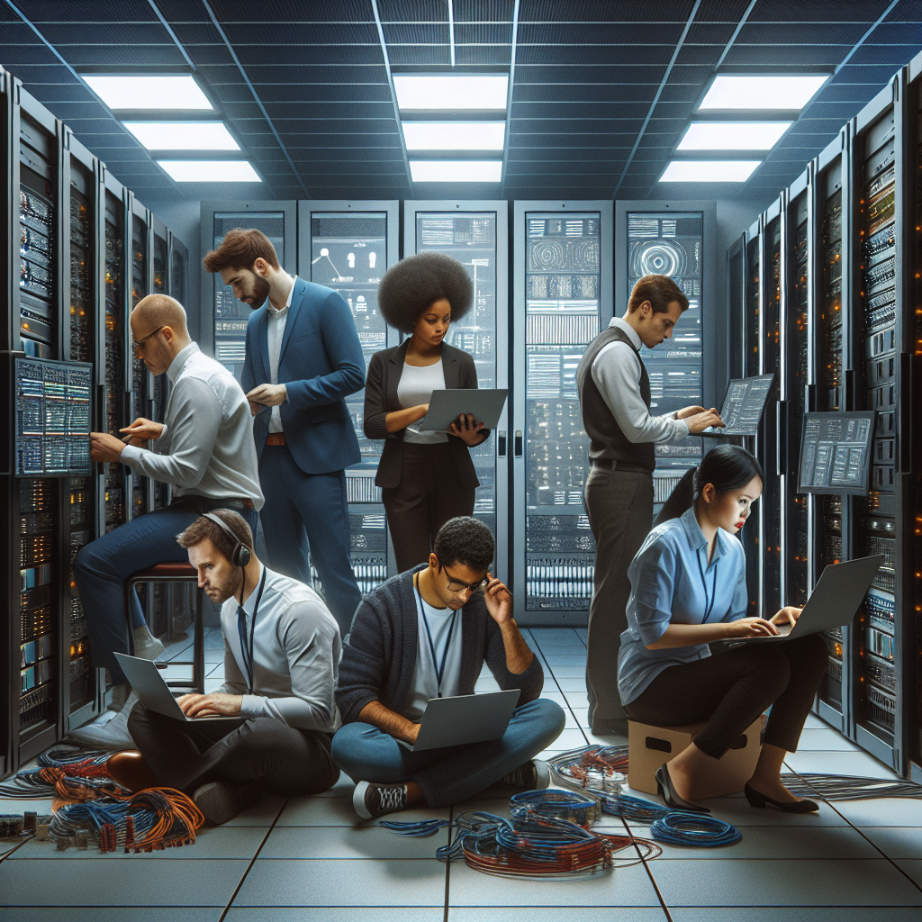 It Professionals busy with various functions