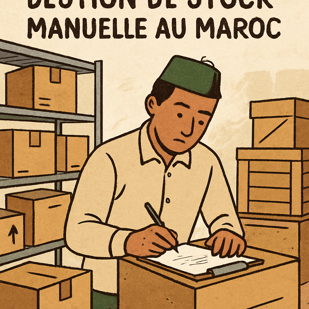 Illustration de la gestion de stock manuelle au Maroc