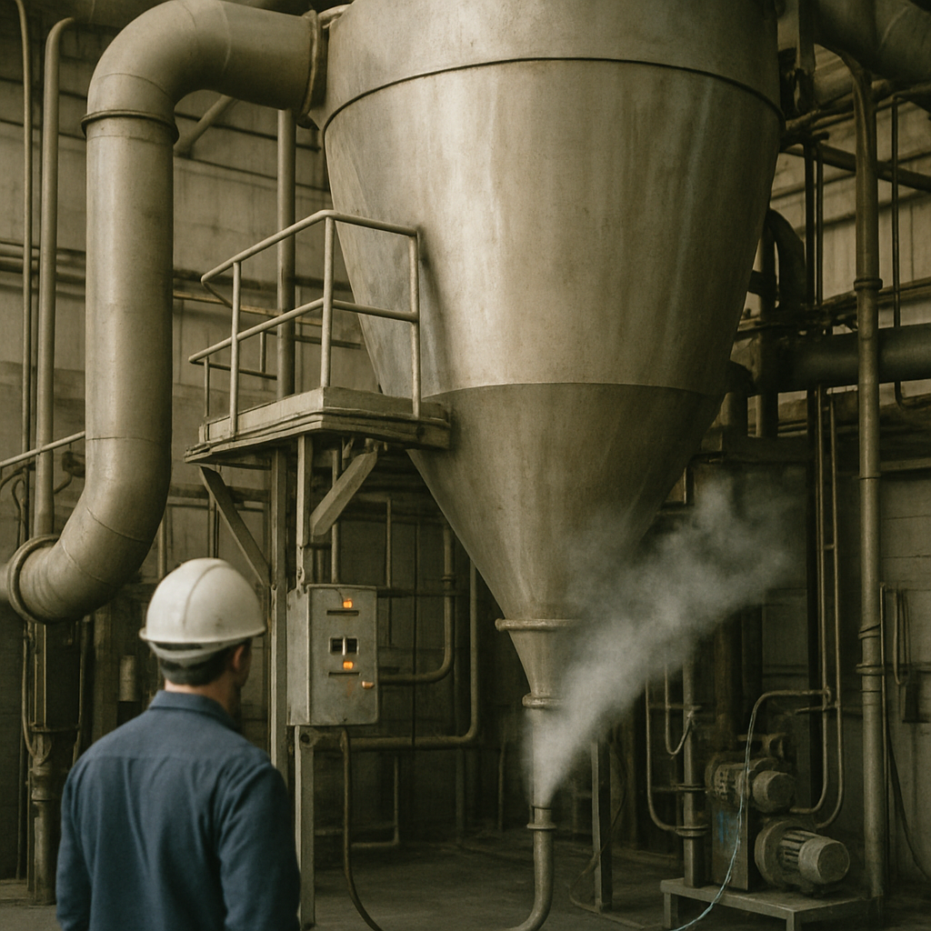 Spray dryer operation in a manufacturing plant