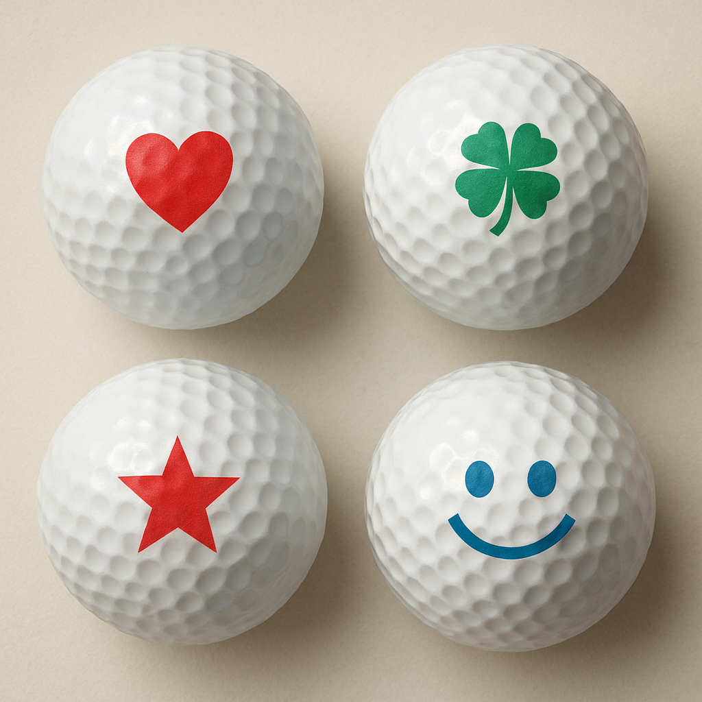 Different types of golf ball stamps