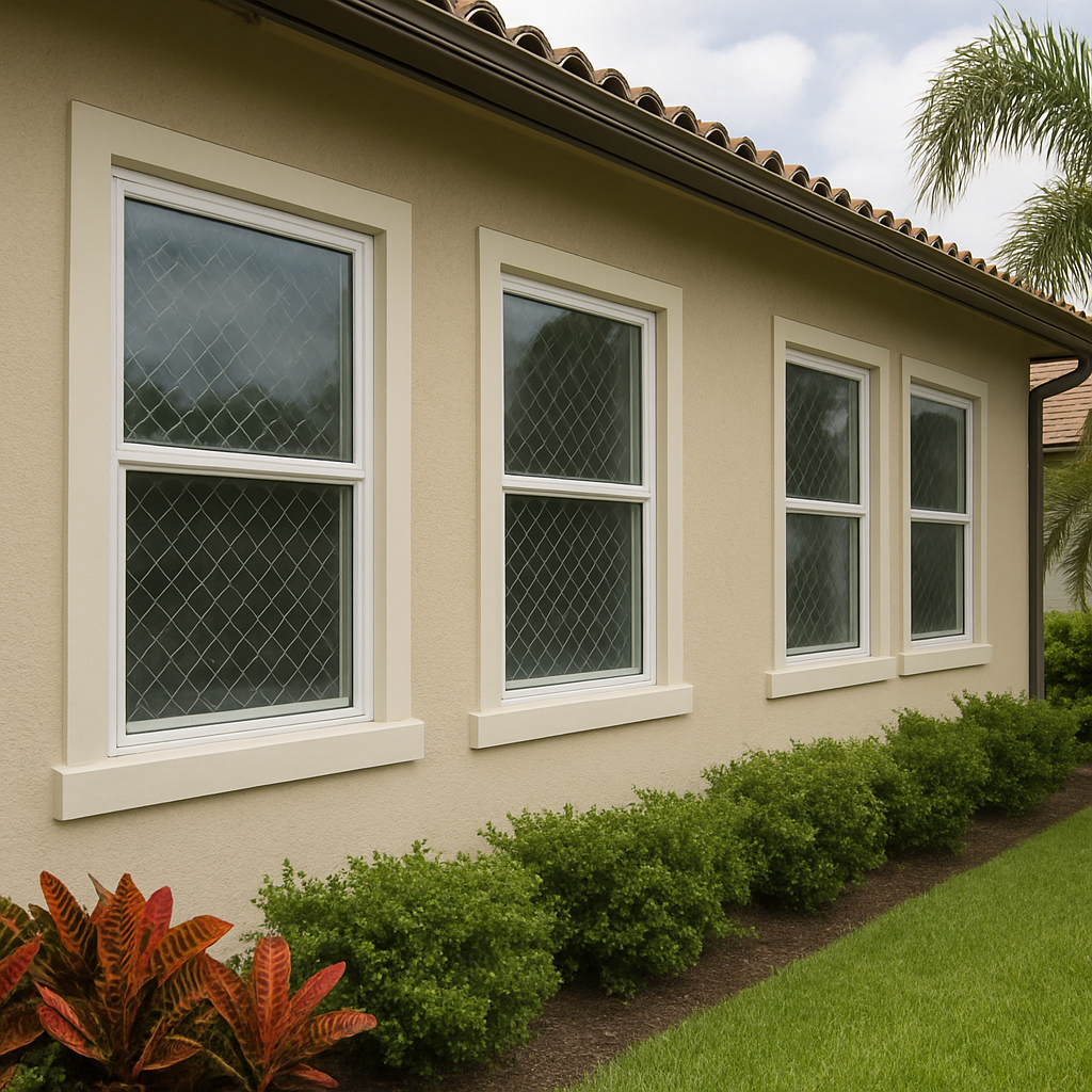 Hurricane-resistant windows on a Florida home