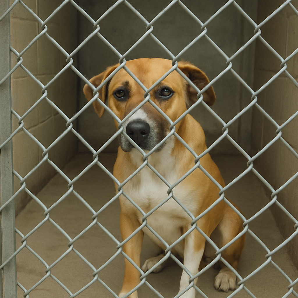 dog in kennel