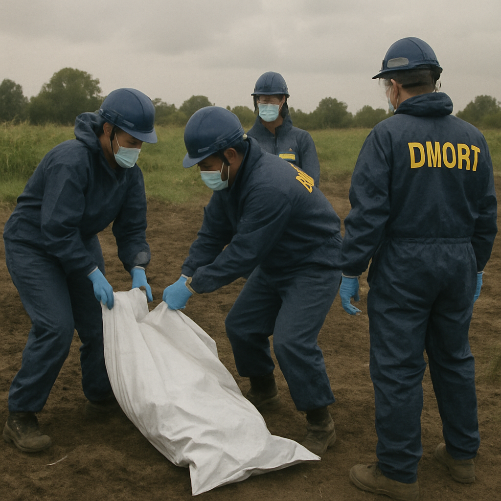 DMORT team operating in field conditions
