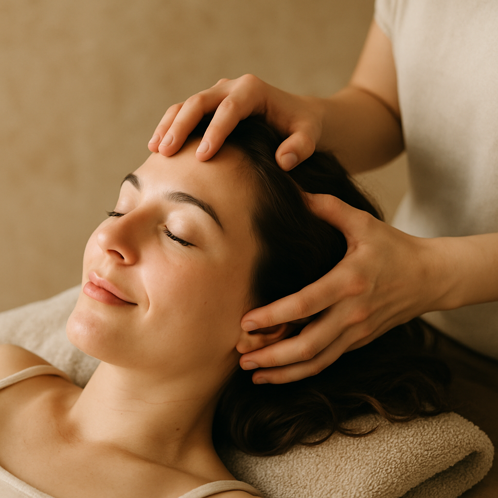 Relaxing head massage