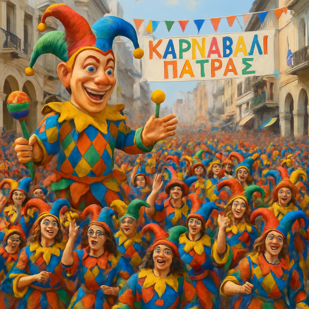 Colorful parade at the Carnival of Patras