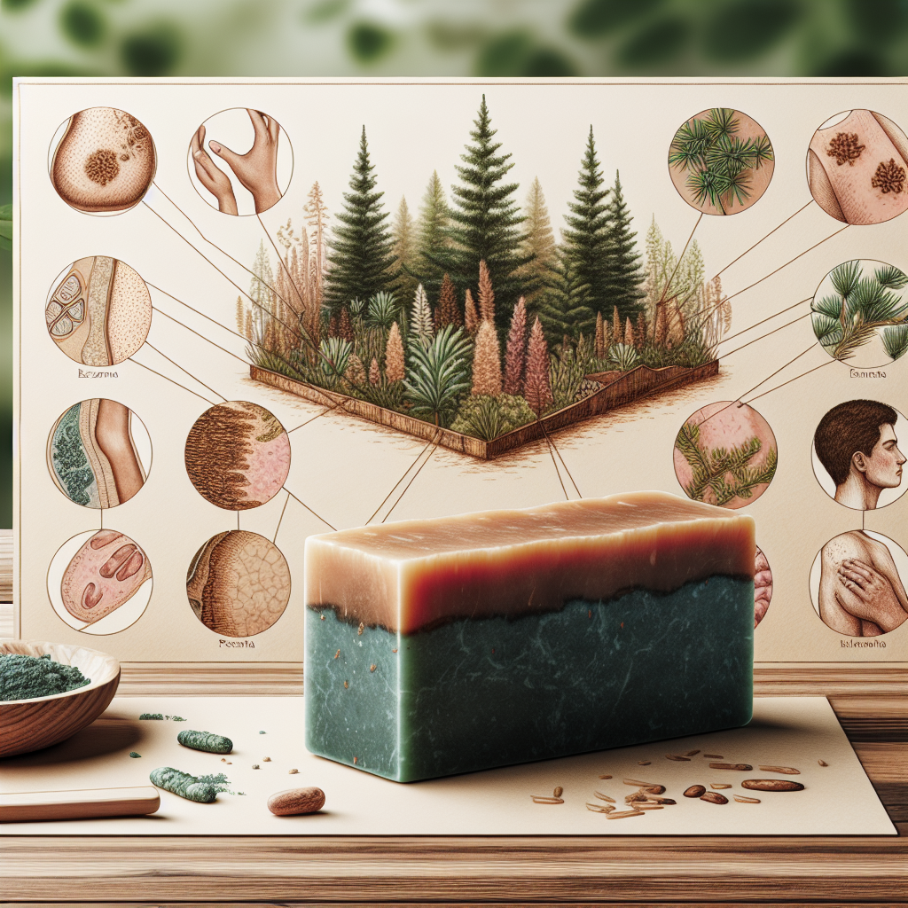 diagram of natural benefits of using pine tar soap