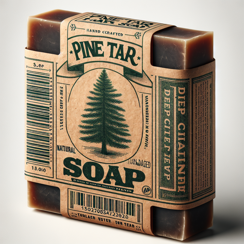 Pine tar soap in eco packaging