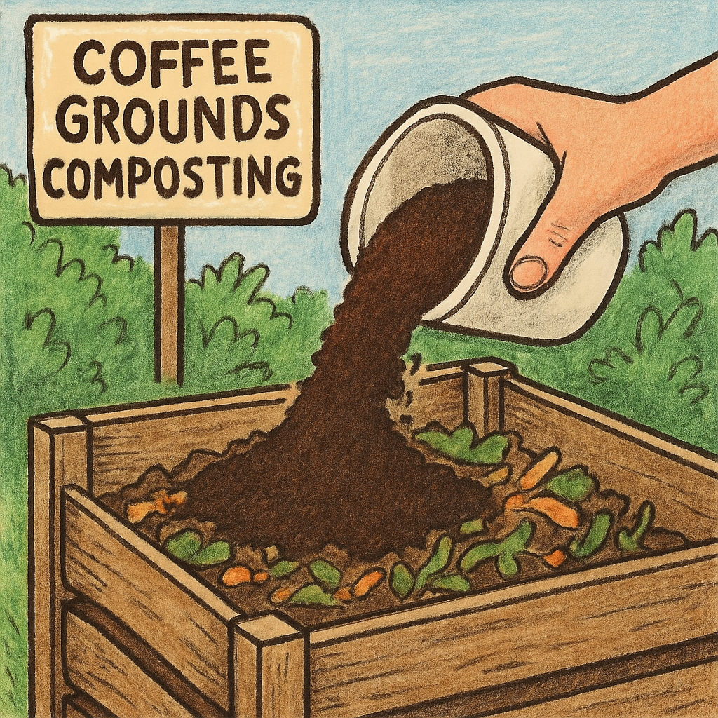 Coffee grounds composting