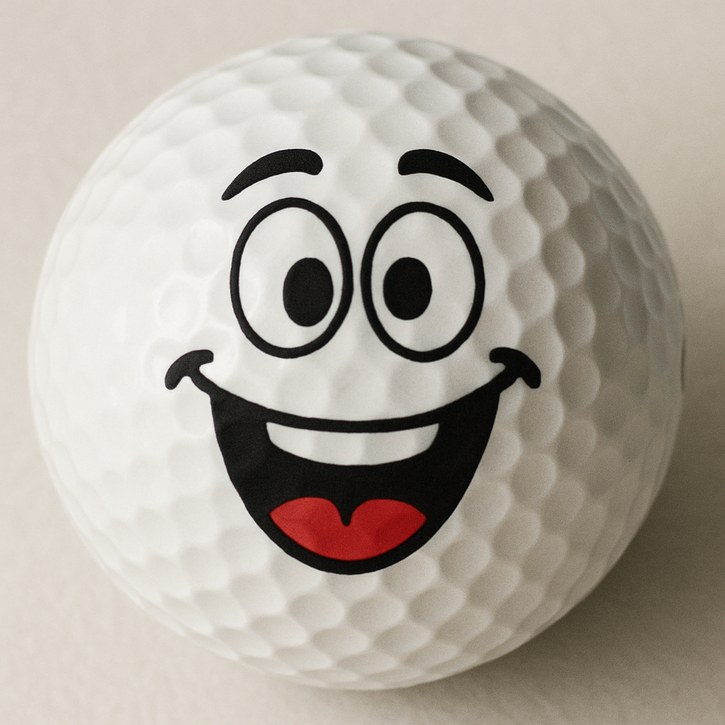 Golf ball with a humorous design