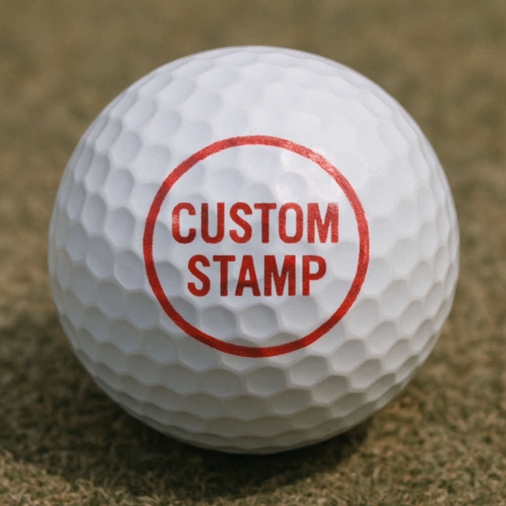 Golf ball with a custom stamp