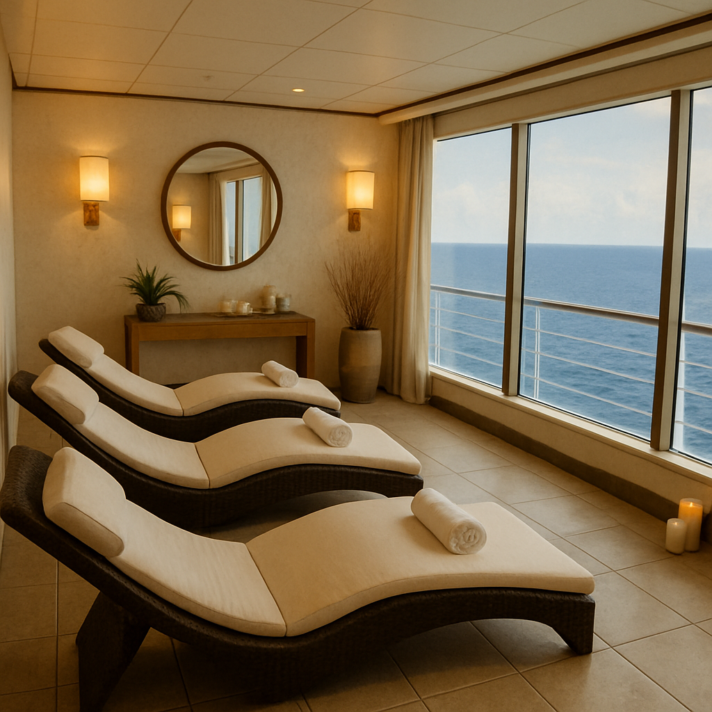 Relaxing spa setting on a cruise ship