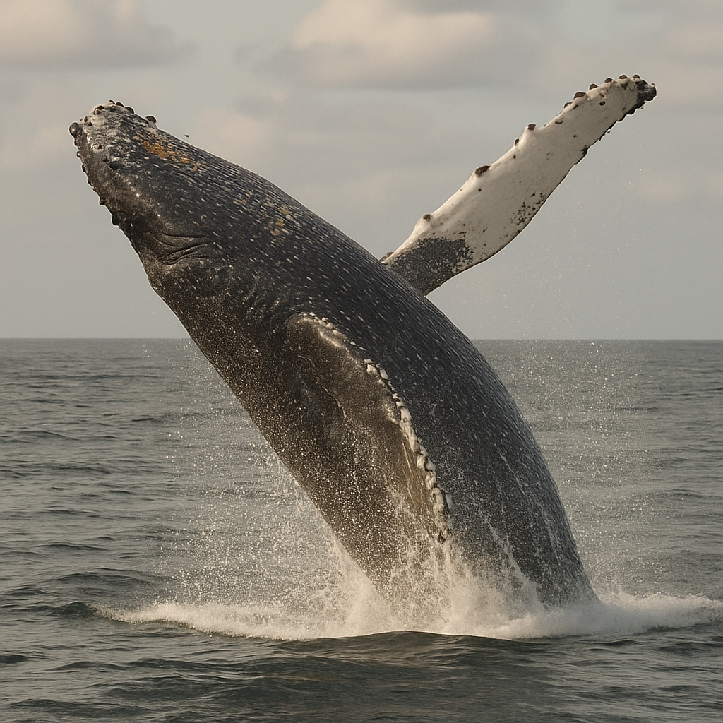 Humpback whale breaching