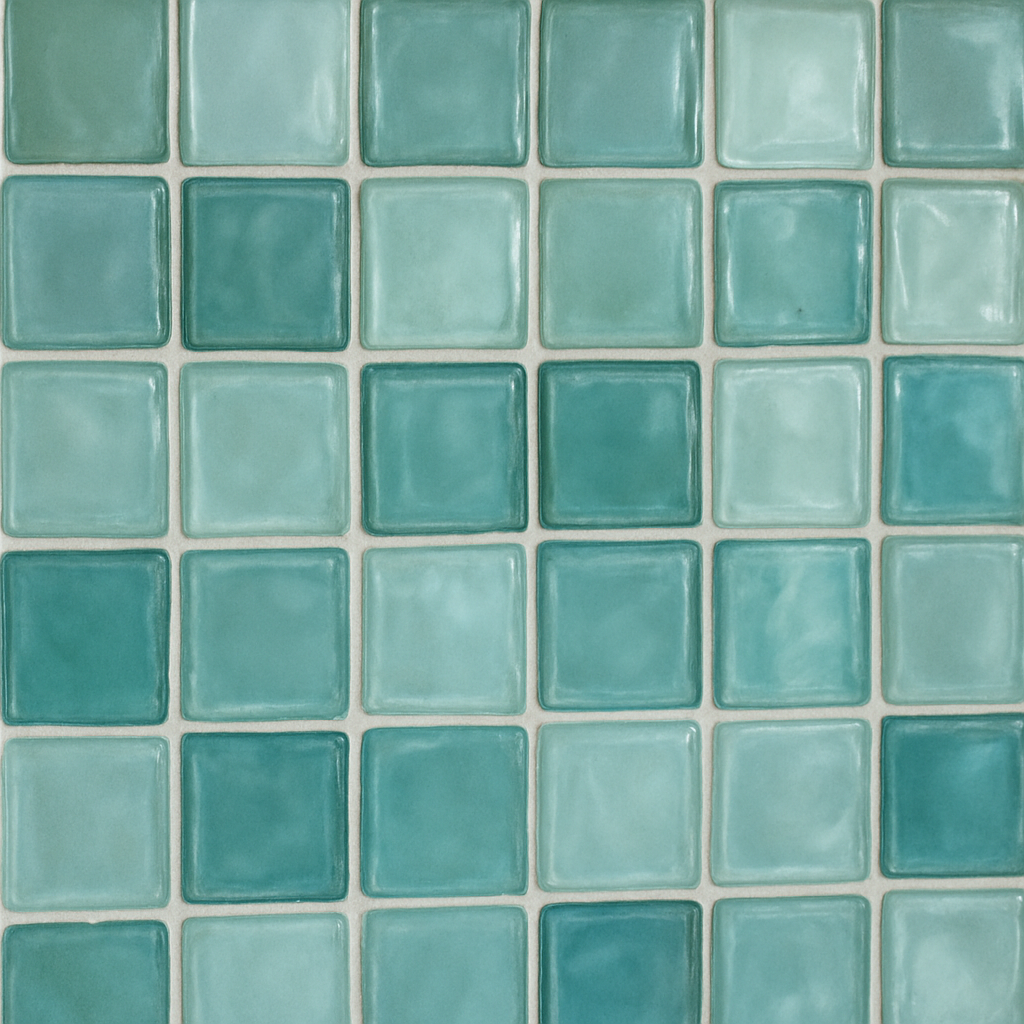 Close-up of glass kitchen tiles