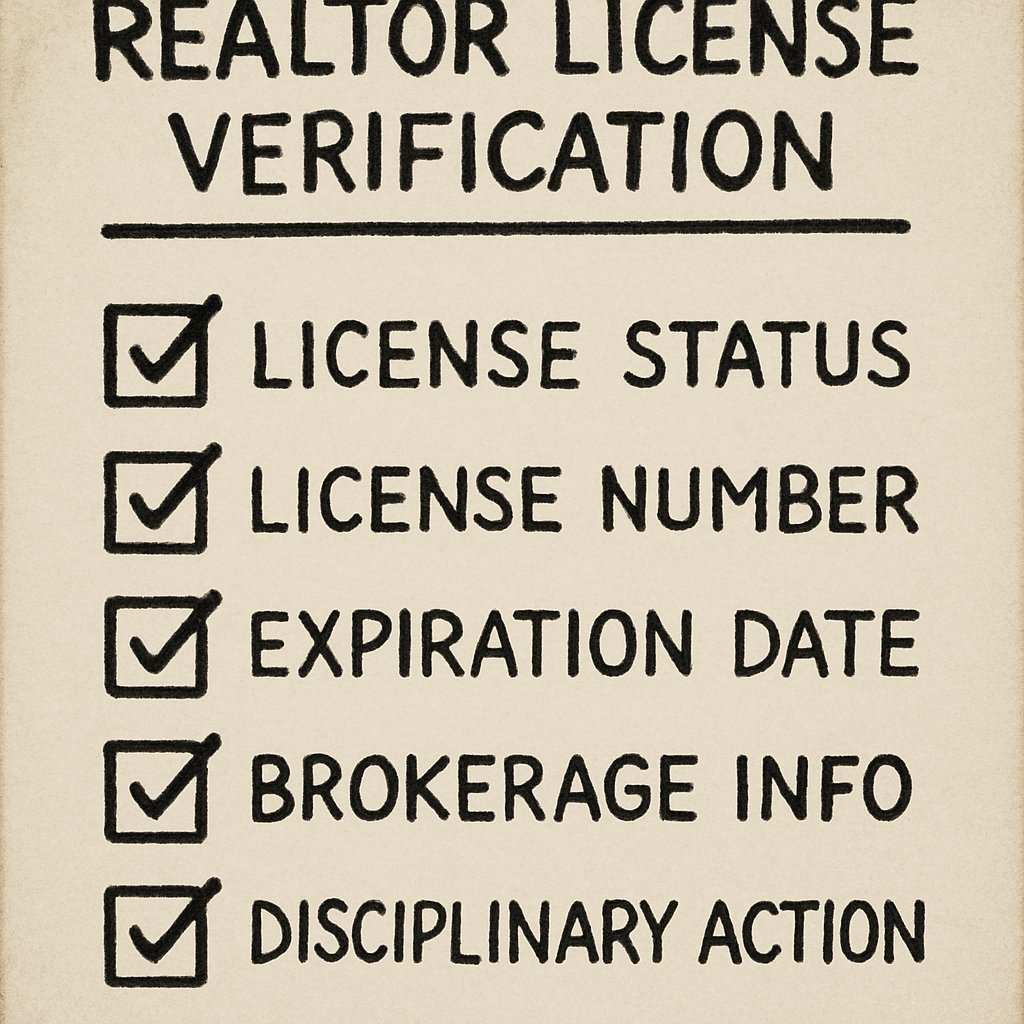 Checklist for Realtor License Verification
