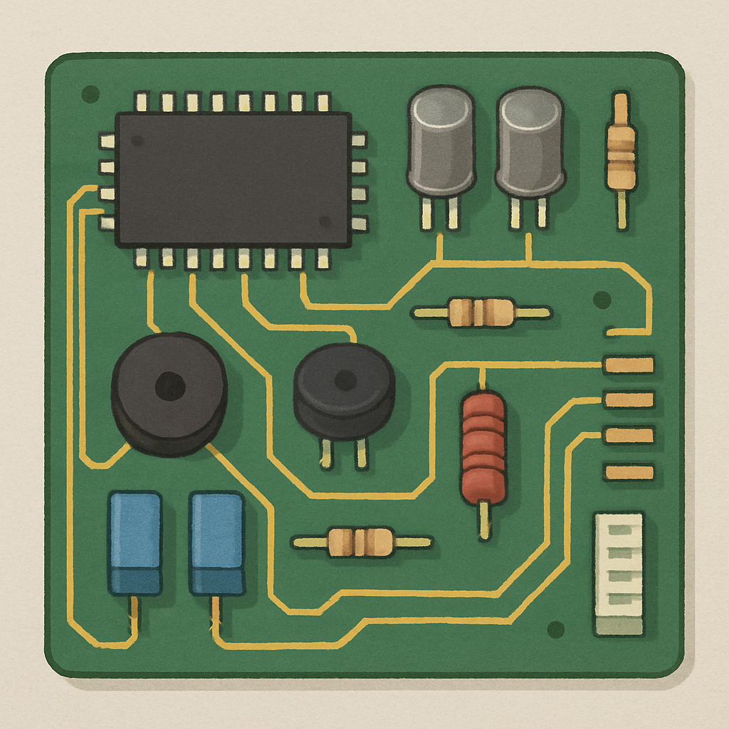 Illustration of a basic PCB board