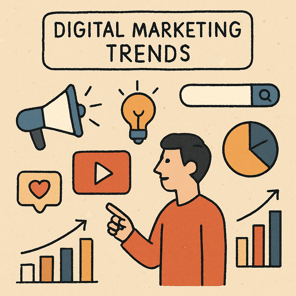 Digital marketing trends illustration