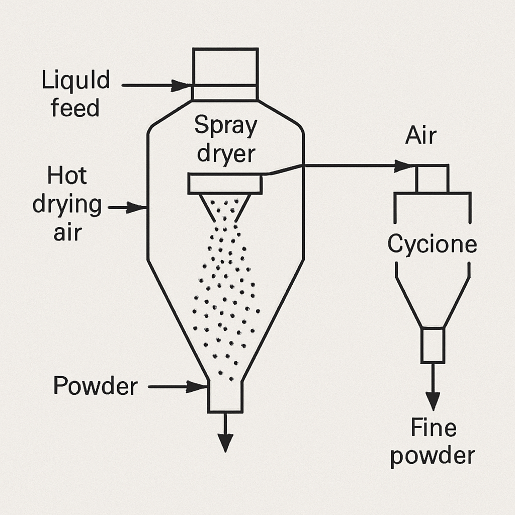 spray drying process diagram