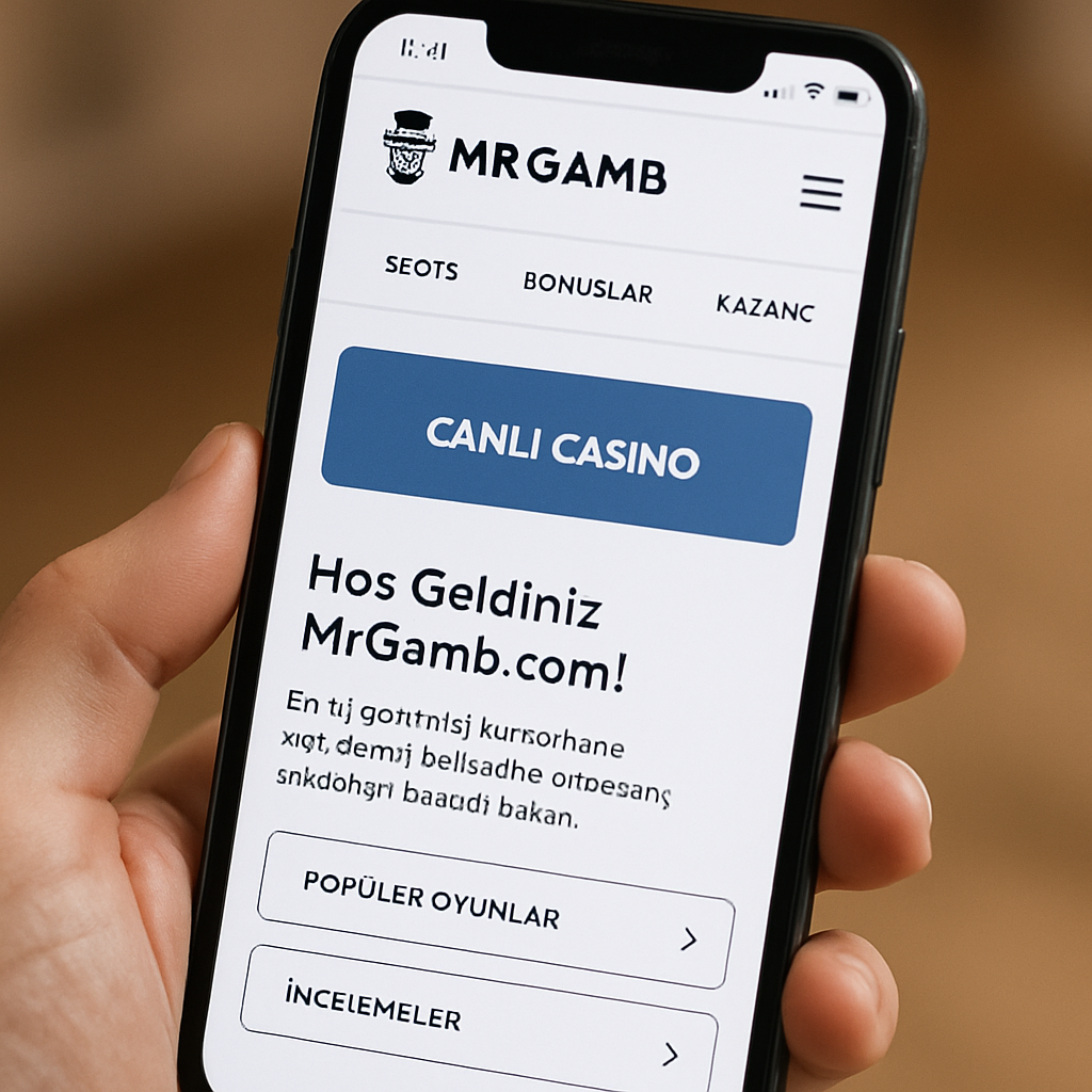 Mobil tarayıcıda Mr Gamb web sitesi açılıyor