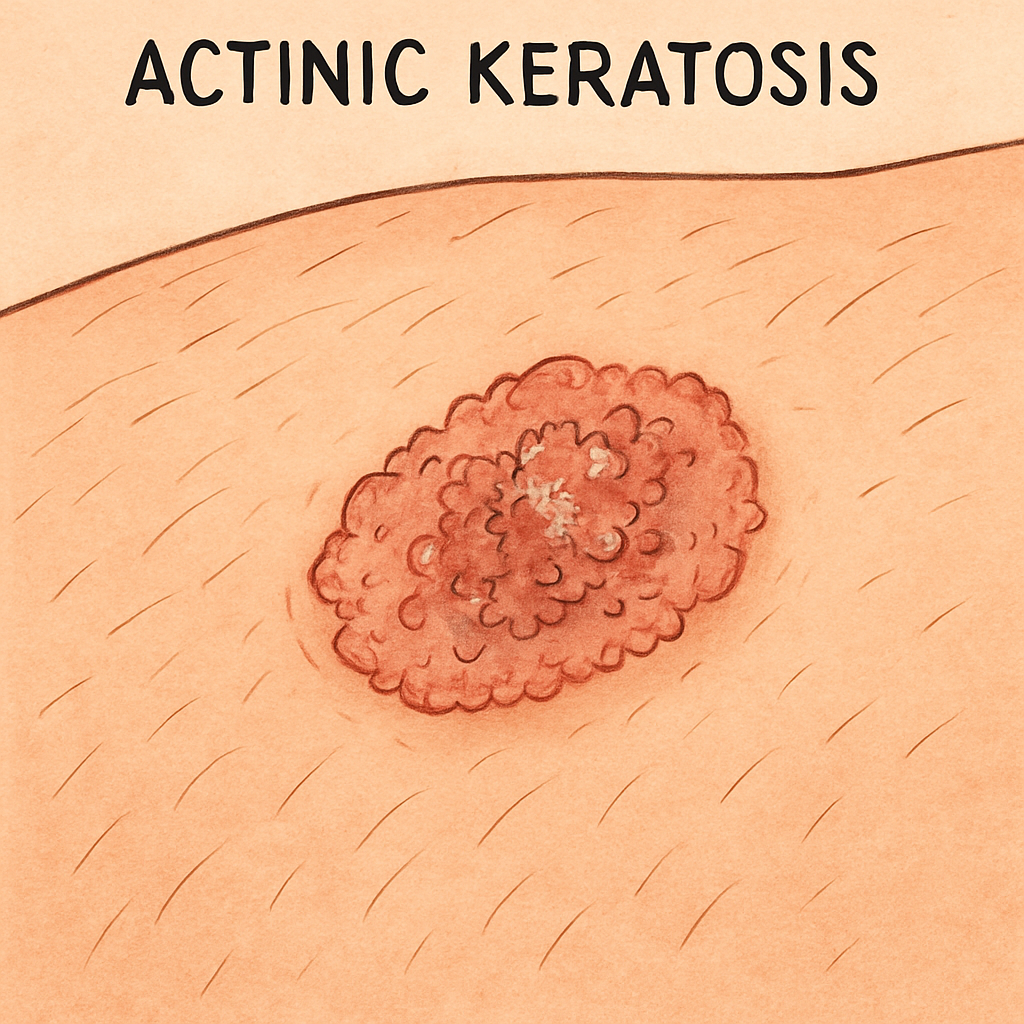 illustration of actinic keratosis on skin