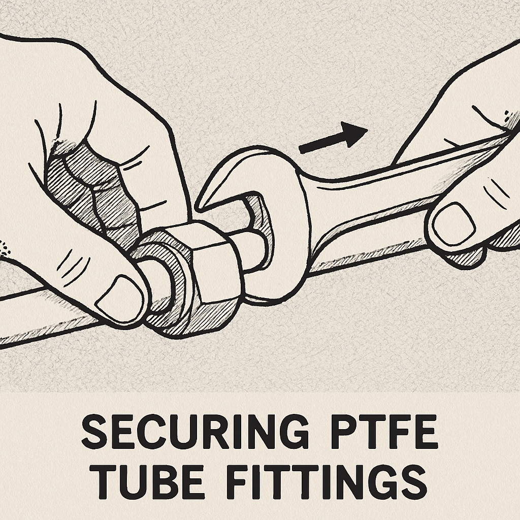 Securing PTFE tube fittings