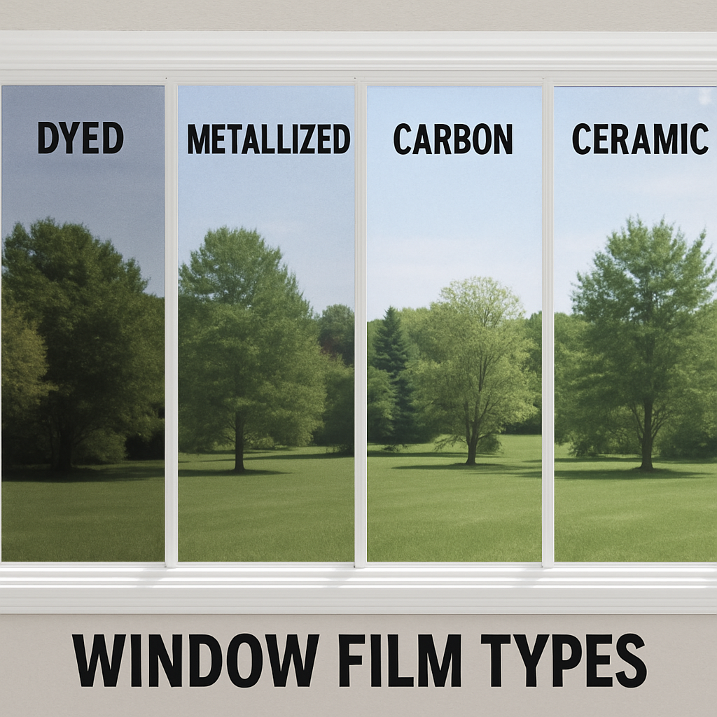 Comparison of different window film types