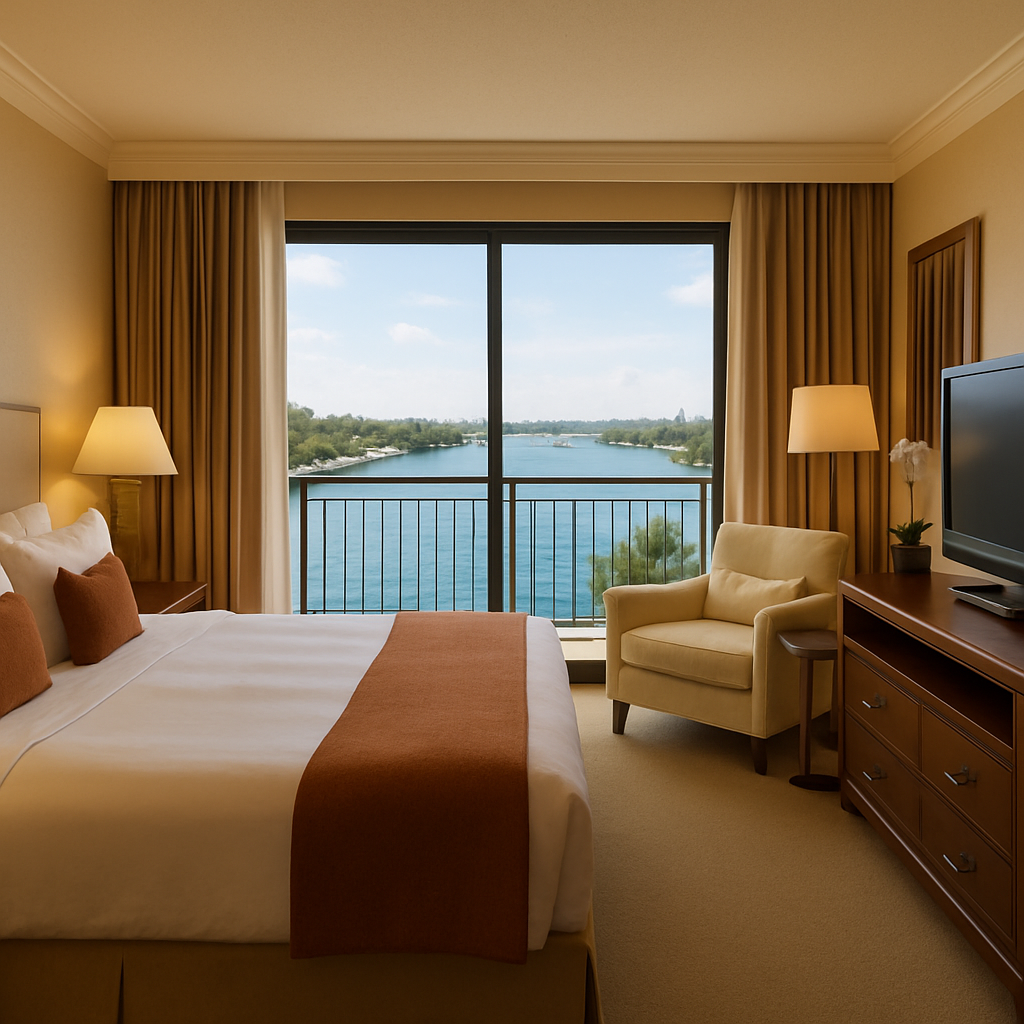 Luxury Hotel Room with Waterfront View