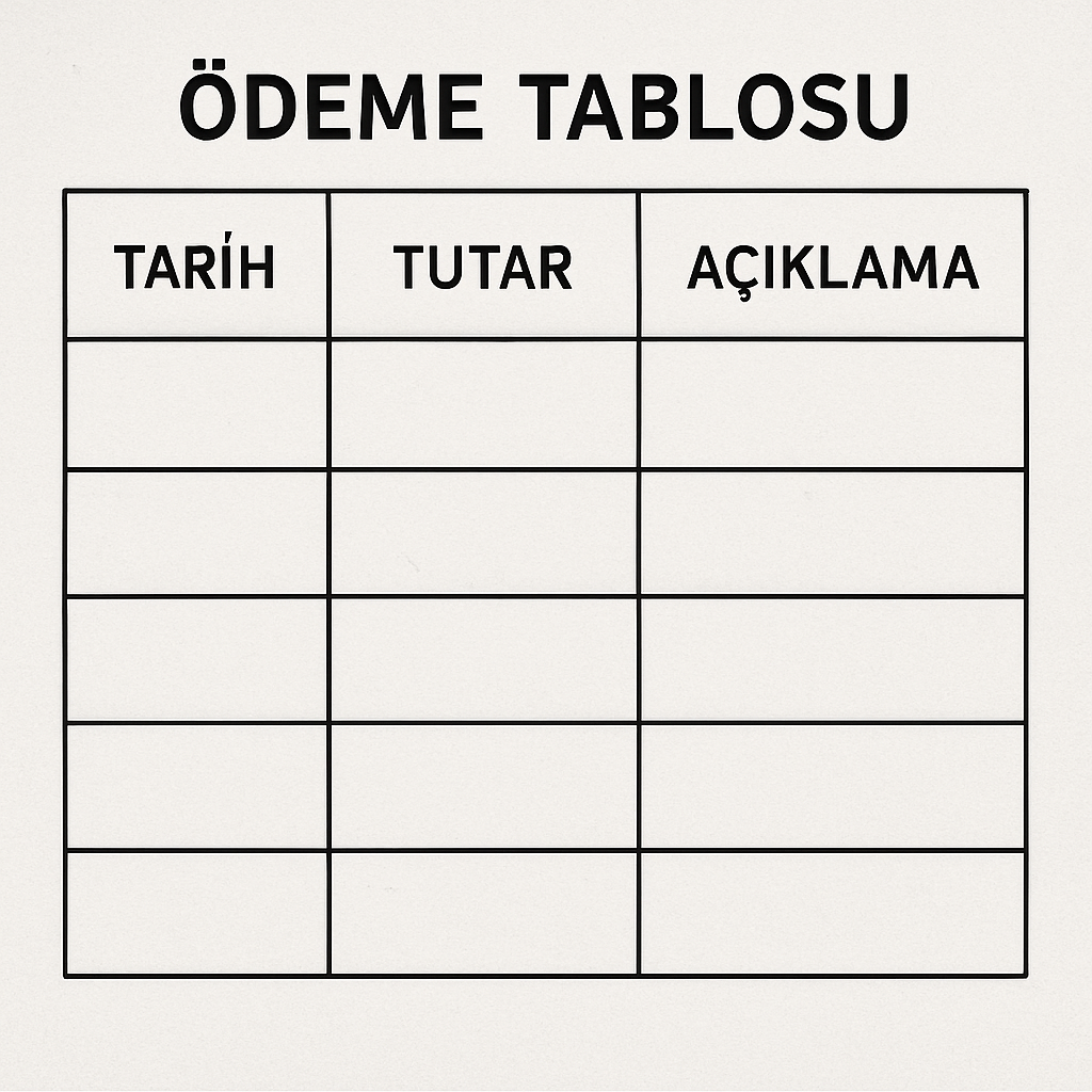 Ödeme Tablosu