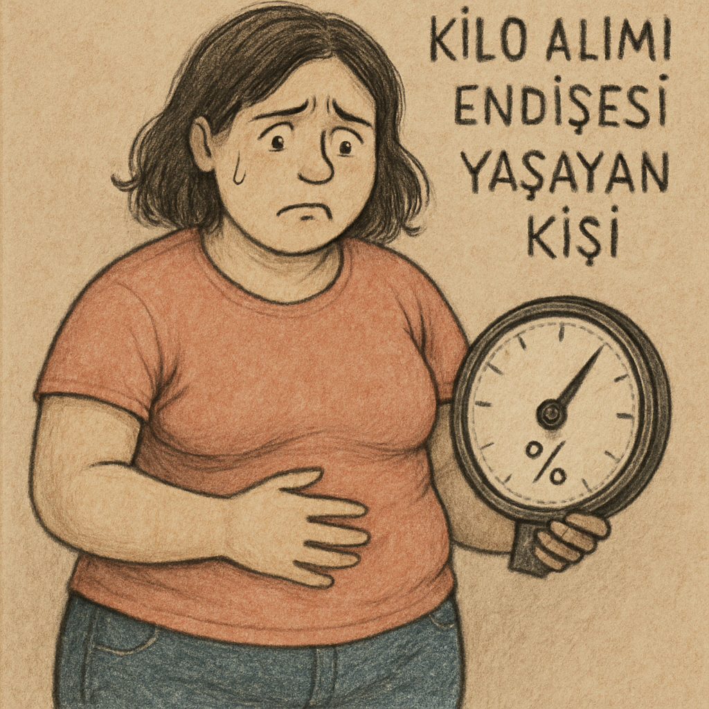 Kilo alımı endişesi yaşayan kişi