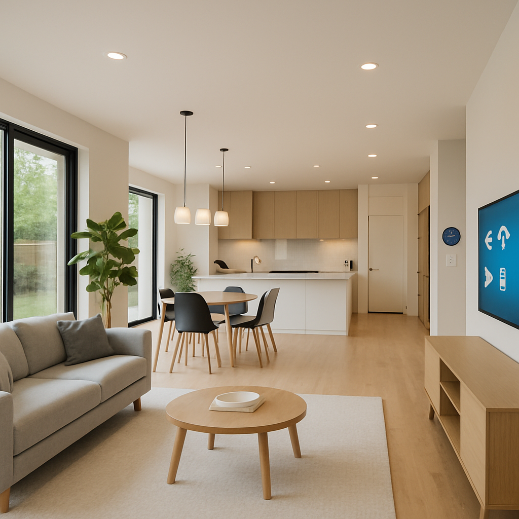A modern home with smart features and open spaces