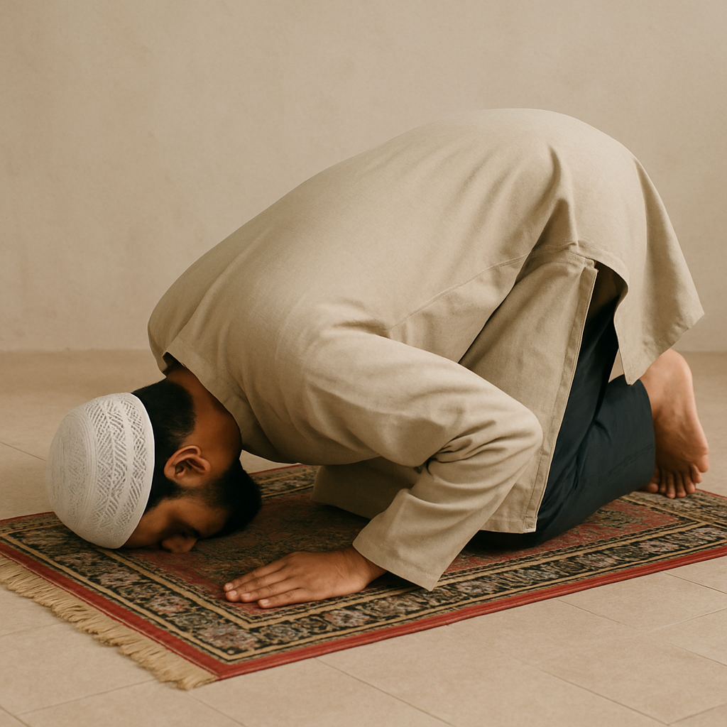 Muslim praying during Salah