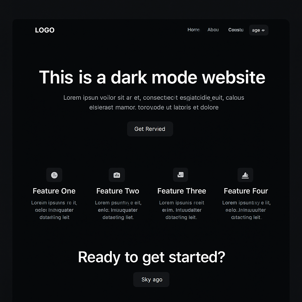 Dark mode website example