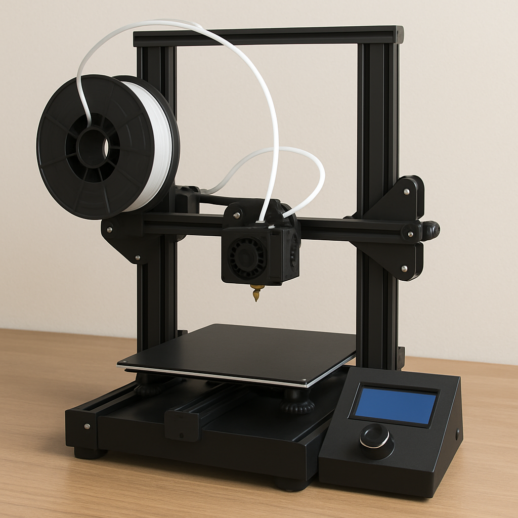 3D Printer Setup with PTFE Tube and Nozzle